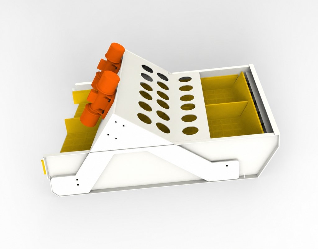 Split-Deck Dual-Compartment Dewatering Screen 3D Render